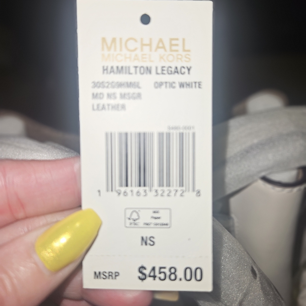 Michael Kors Optic White Leather Handbag